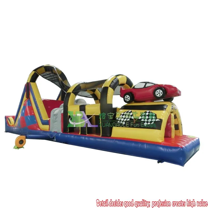 0.55mm PVC Tarps Popular Toy Car Racing Inflatable Obstacle Course Inflatable Fun City Jumper Game