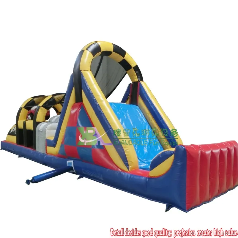 0.55mm PVC Tarps Popular Toy Car Racing Inflatable Obstacle Course Inflatable Fun City Jumper Game