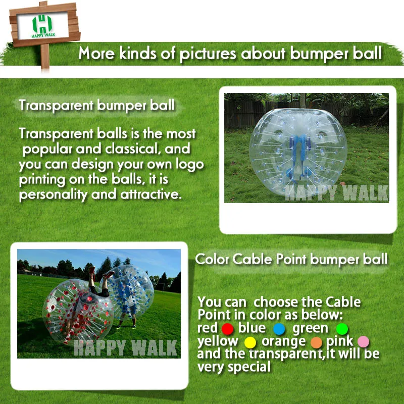 1.5m 0.8mm PVC Custom Logo Inflatable Bumper Ball Bubble Soccer Body Zorb Ball
