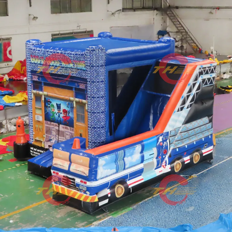 5X4.5m Fire Truck Inflatable Bounce House Slide Combos