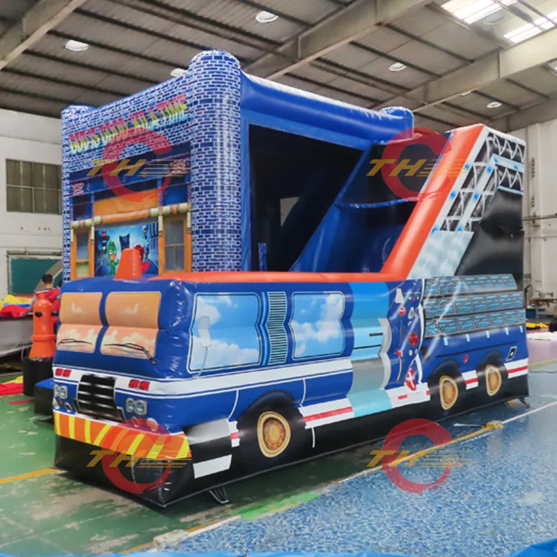 5X4.5m Fire Truck Inflatable Bounce House Slide Combos
