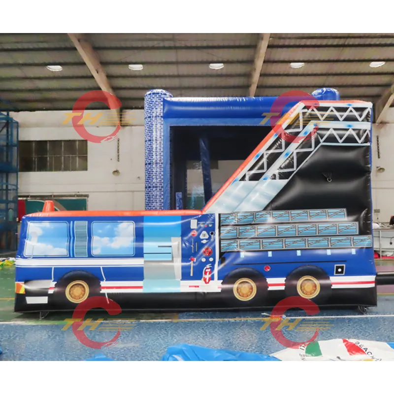 5X4.5m Fire Truck Inflatable Bounce House Slide Combos
