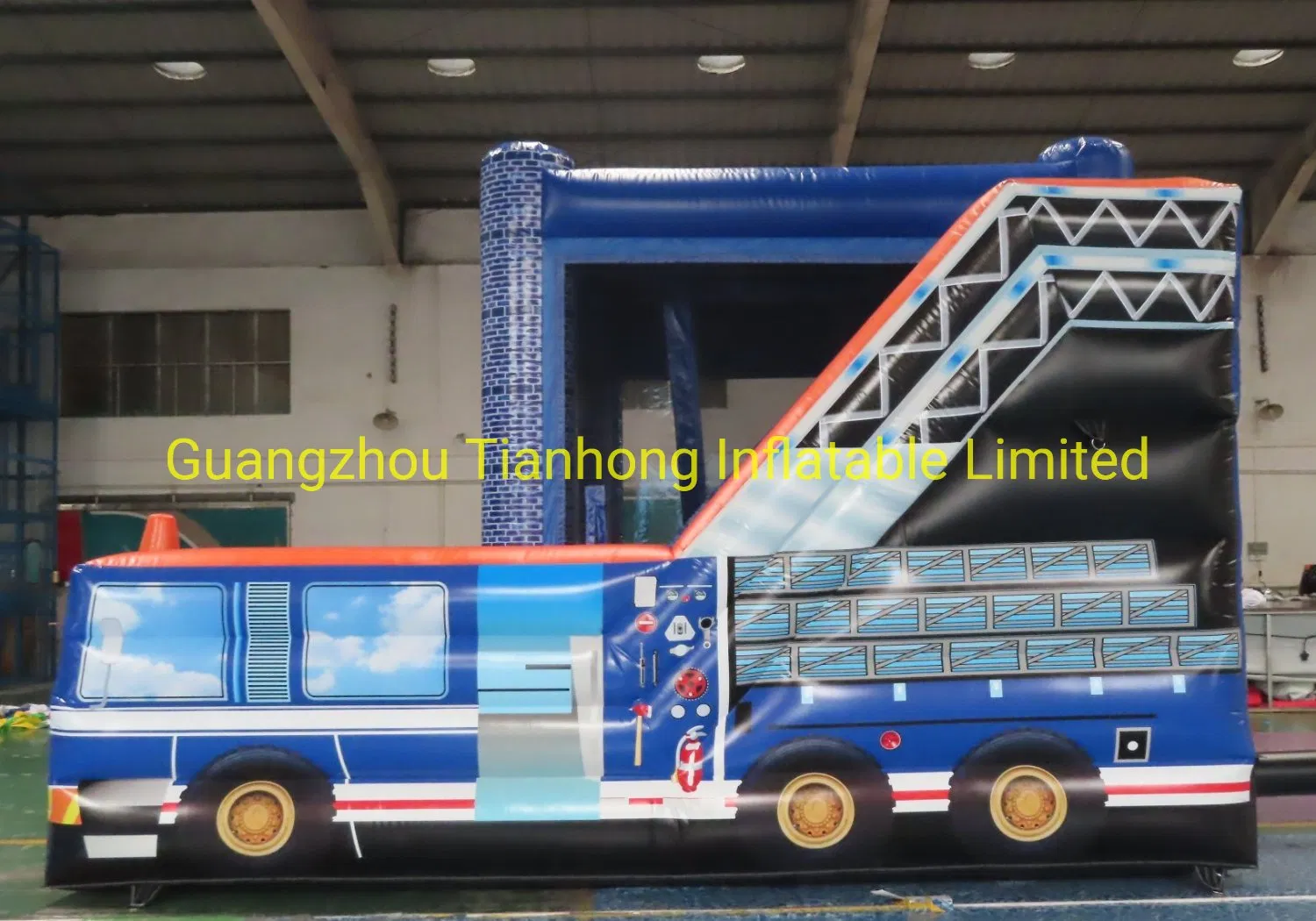 5X4.5m Fire Truck Inflatable Bounce House Slide Combos