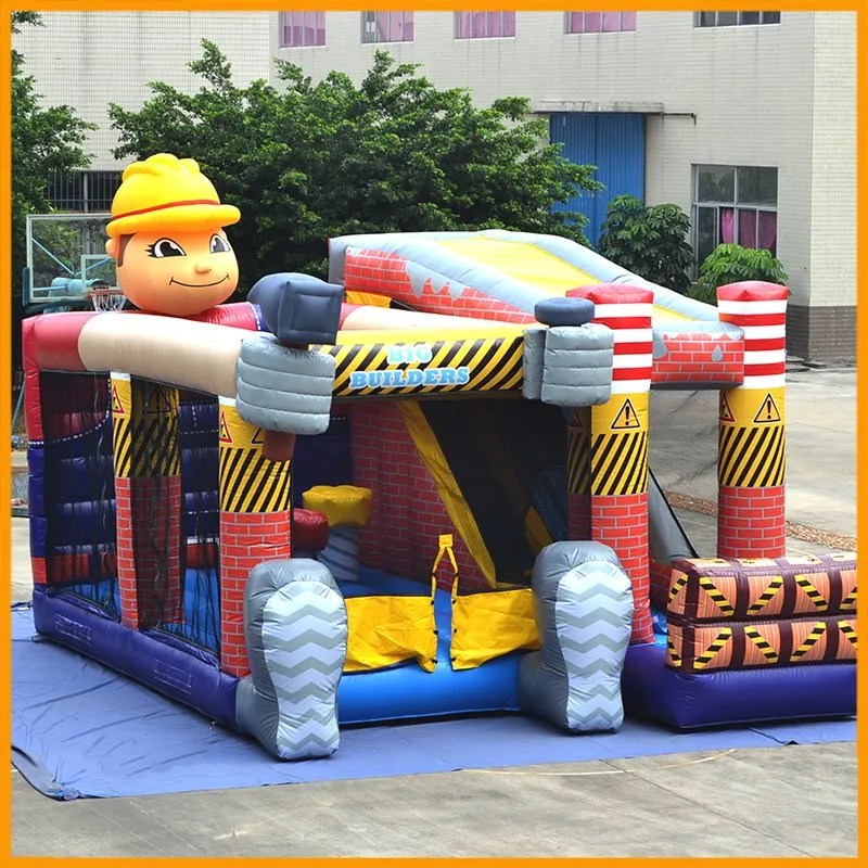 Aoqi Hard-Wearing Quality Fantastic Big Inflatable Builders Combo