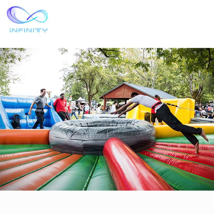 Attractive Inflatable Fun Games Hippo Chow Down Inflatable Game Inflatable Hungry Bungee Running Sport Game