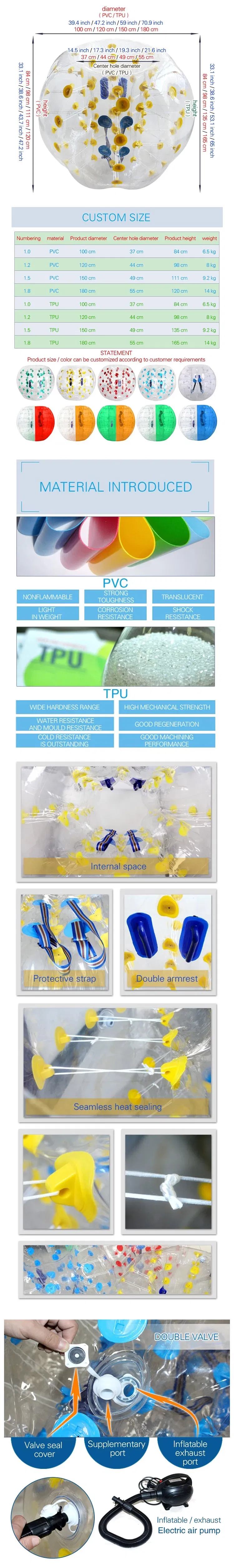 Inflatable Bumper Ball TPU/PVC Bubble Ball Outdoor Inflatable Football Games Adults Inflatable Body Bubble Soccer Balls