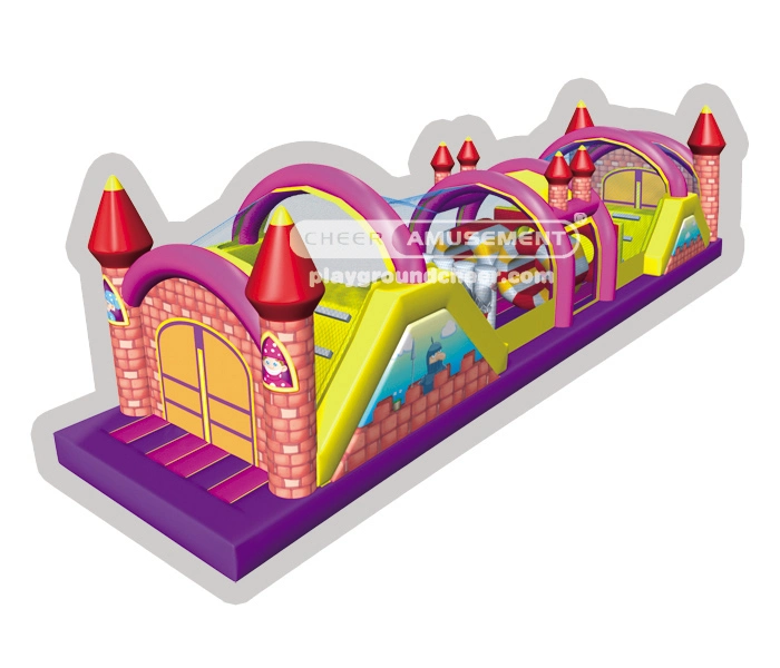 Cheer Amusement Castle Theme Inflatable Obstacle Course