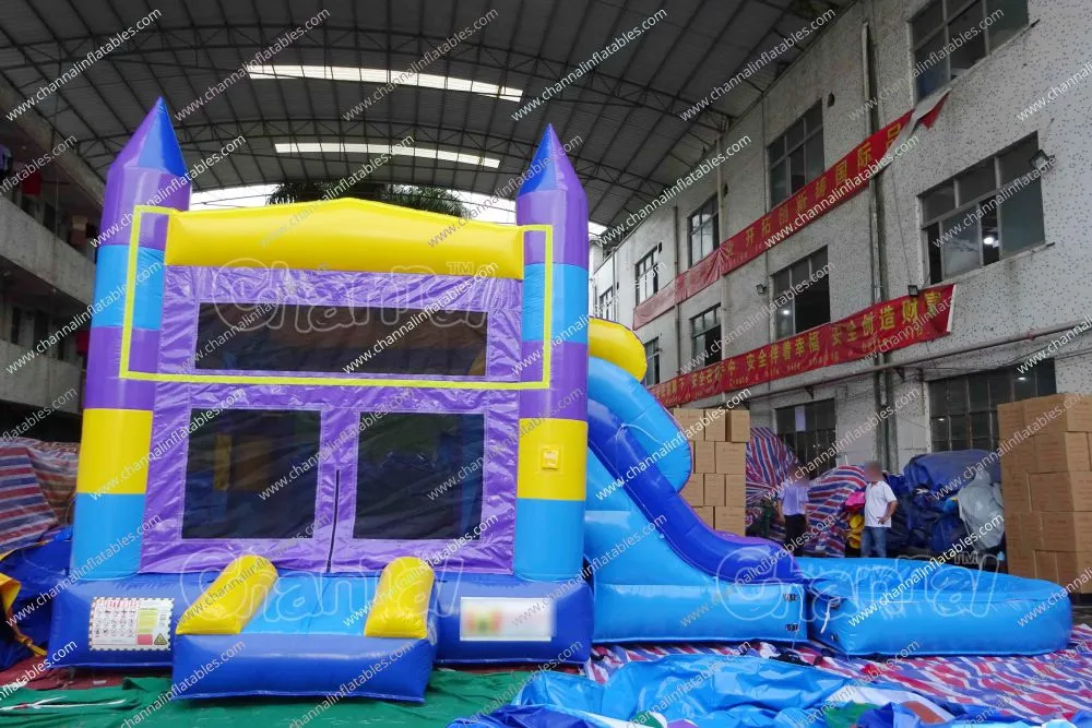Classic Bouncy Water Slide Combo with Pool Commercial Inflatable Water Bouncer Combo Slide