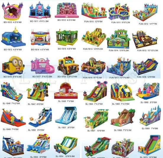 Colorful Inflatable Castle Slide for Kids