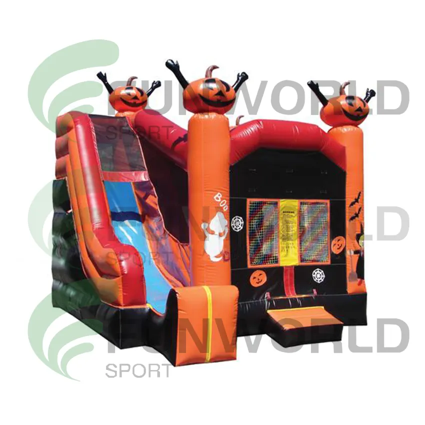 Commercial Halloween PVC Inflatable Bounce House Inflatable Moonwalk Inflatable Jumper Castle Combo Halloween Haunted House