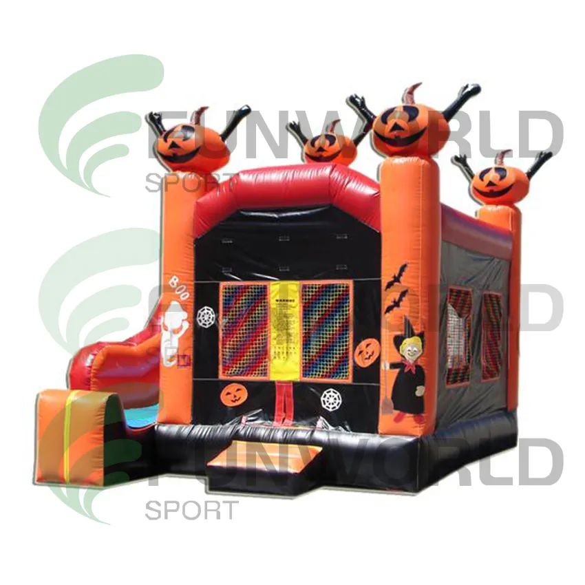 Commercial Inflatable Adult Jumping Bouncy Castle Combo Inflatable Jumping Trampoline Inflatable Bouncy Castle Slide Halloween Haunted House Halloween Combo