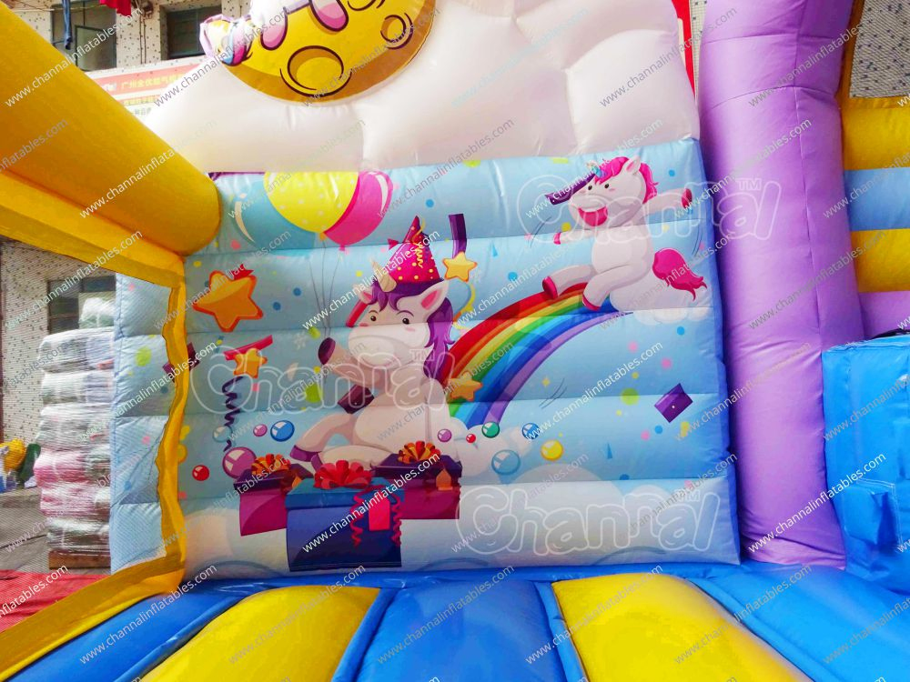 Commercial Outdoor Sweet Dreams Unicorn Inflatable Jumping Castle Combo for Kids Chb1370