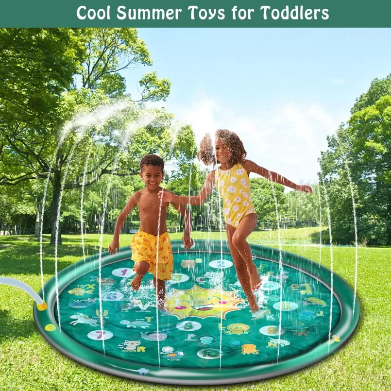 Cross-Border Amazon New Water Spray Mat Children′s Lawn Game Mat PVC Inflatable Water Spray Toy Splash Pad Sp1016