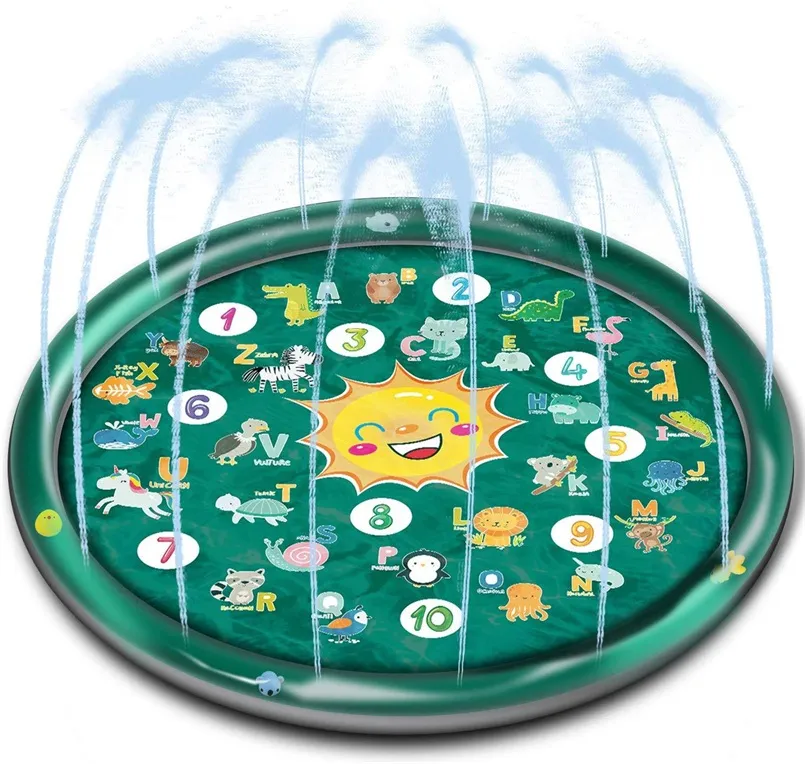 Cross-Border Amazon New Water Spray Mat Children′s Lawn Game Mat PVC Inflatable Water Spray Toy Splash Pad Sp1016