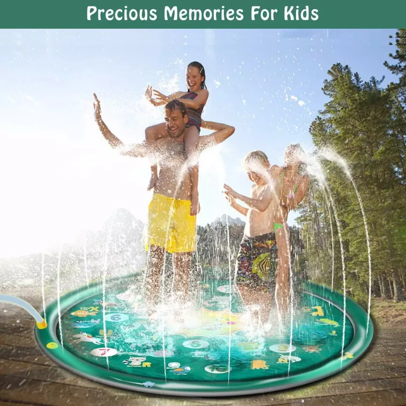 Cross-Border Amazon New Water Spray Mat Children′s Lawn Game Mat PVC Inflatable Water Spray Toy Splash Pad Sp1016
