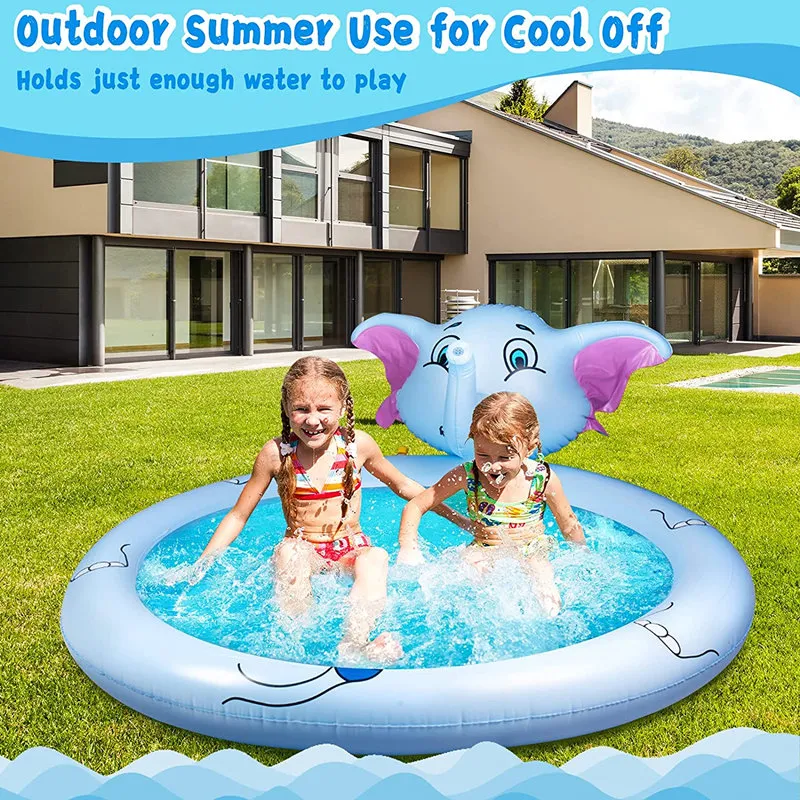 Elephant Swimming Wading Pool Outdoor Splash Play Mat Summer Toys