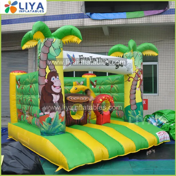 Full Printing Inflatable Wholesale Jungle Animal Bouncy Castle Toys