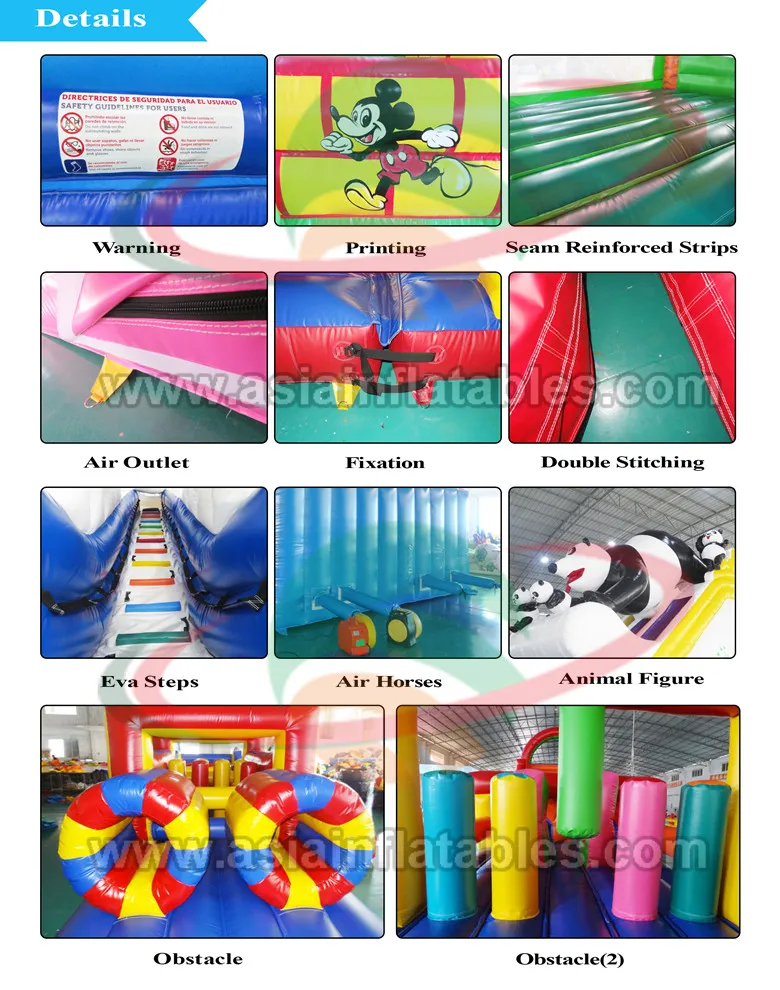 Fun Huge Inflatable Obstacle Course for Playground Outdoor
