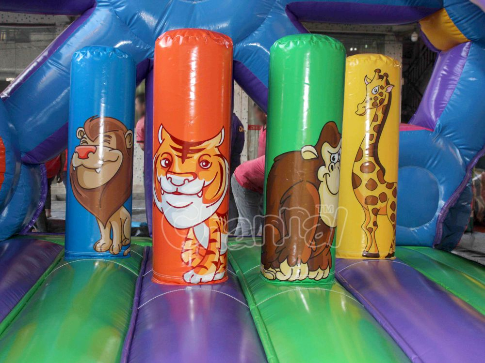 High Quality Commercial Bouncy House Combo Funhouse with Slide Inflatable Bouncer with Slide Inflatable Obstacle Course for Sale