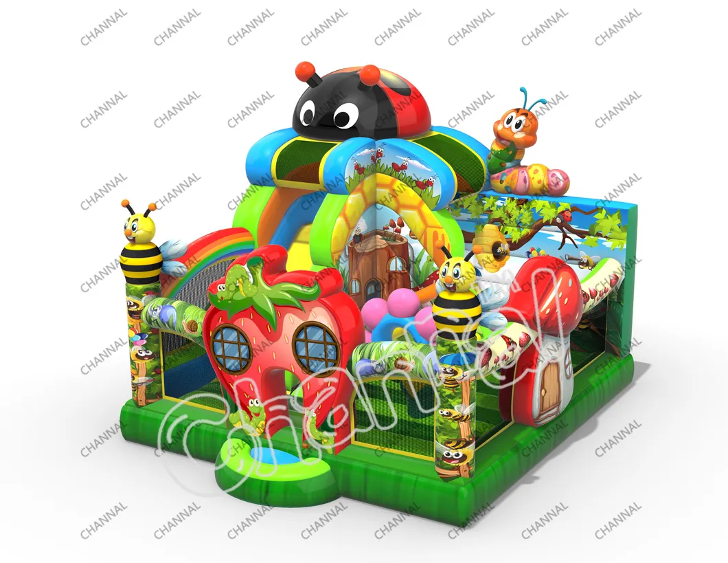 High Quality Commercial Bouncy House Combo Funhouse with Slide Inflatable Bouncer with Slide Inflatable Obstacle Course for Sale