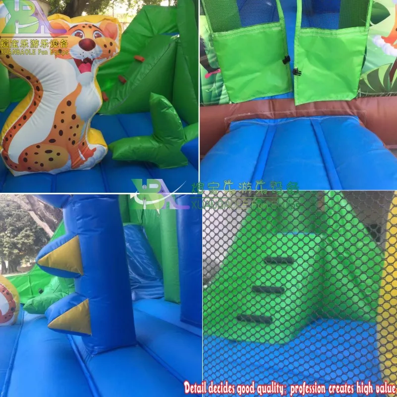 Inflatable Jungle Bounce House Combo for Kids / Inflatable Zoo Jumper Play House