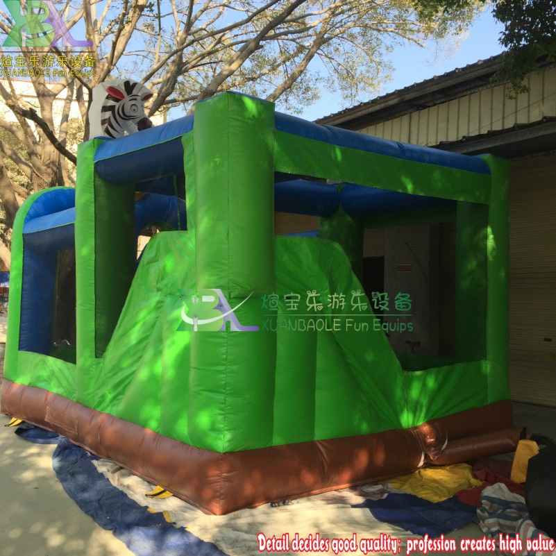 Inflatable Jungle Bounce House Combo for Kids / Inflatable Zoo Jumper Play House