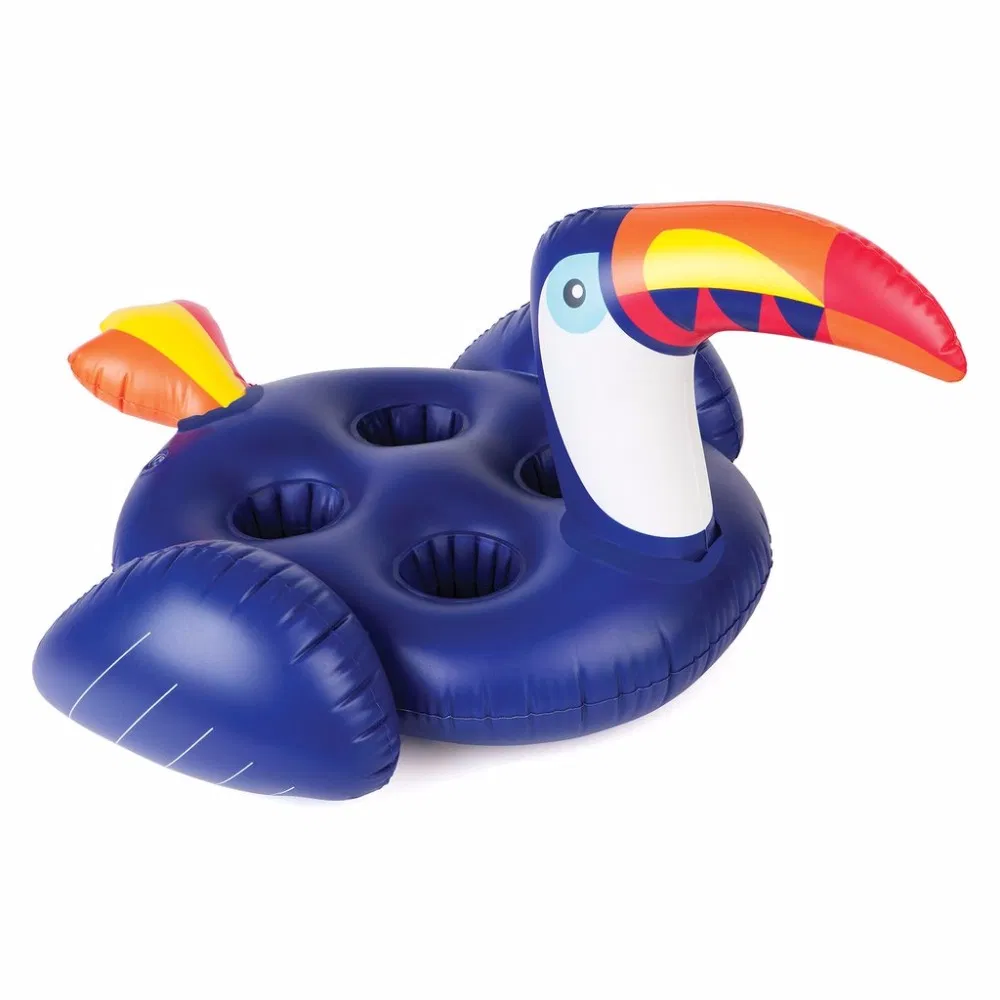Inflatable Toucan Pool Drink Holder Floats for 4 Cups