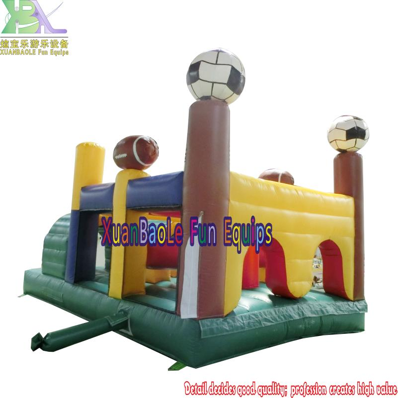 Kids Adults Commercial Game Equipment 40 Feet Inflatable Obstacle Sports Theme Obstacle Assult