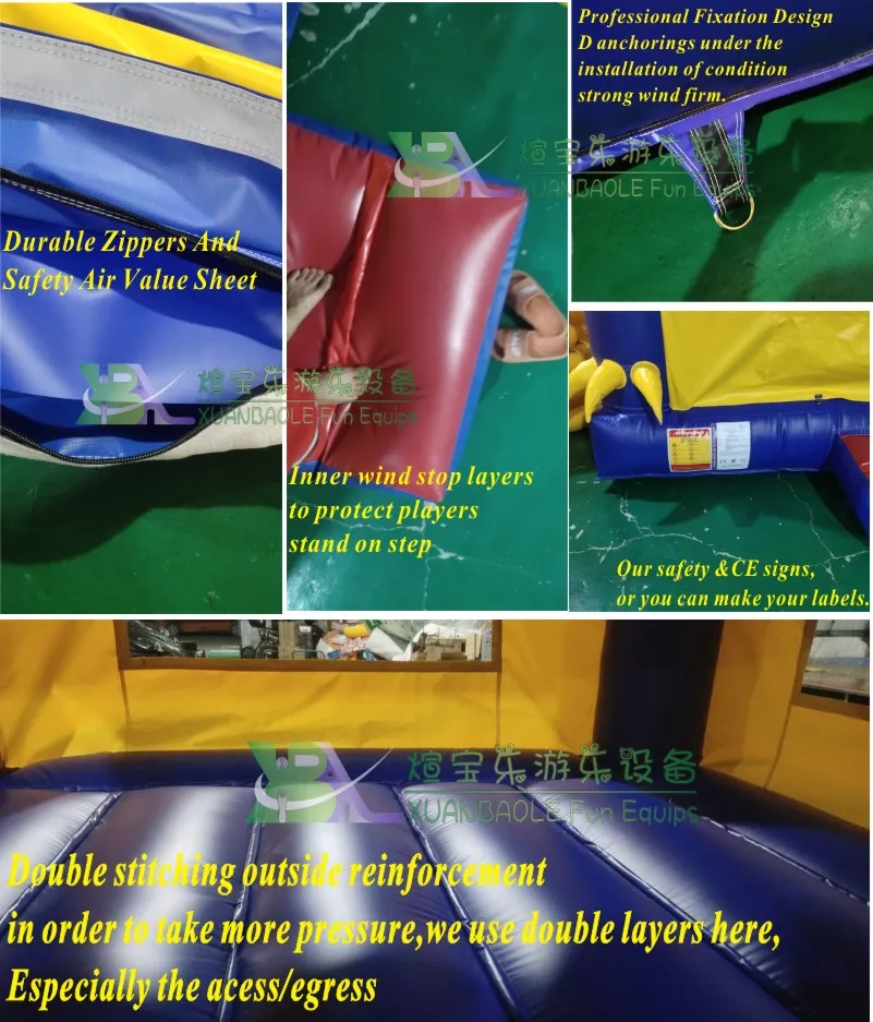 Kids Adults Commercial Game Equipment 40 Feet Inflatable Obstacle Sports Theme Obstacle Assult