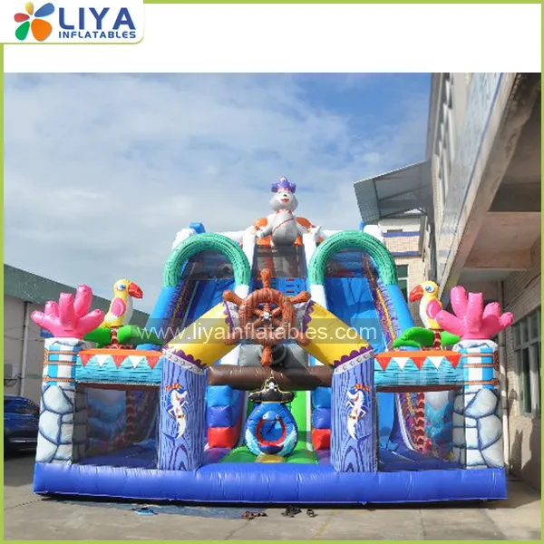 Large 2 Lanes Sea World Inflatable Slide for Adult and Kids