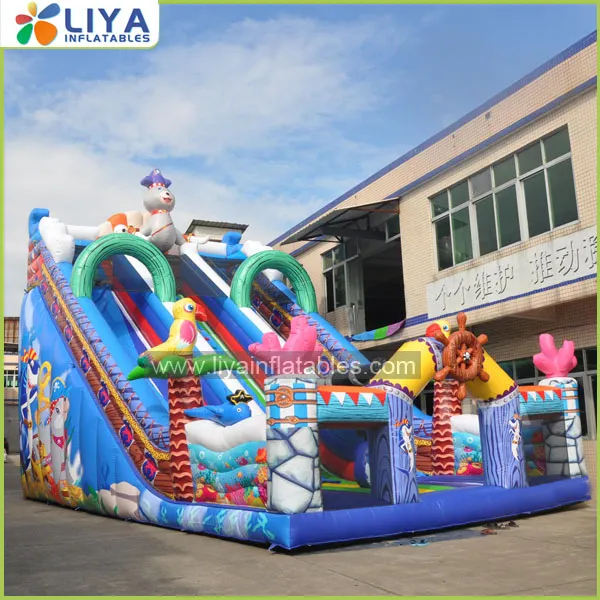 Large 2 Lanes Sea World Inflatable Slide for Adult and Kids