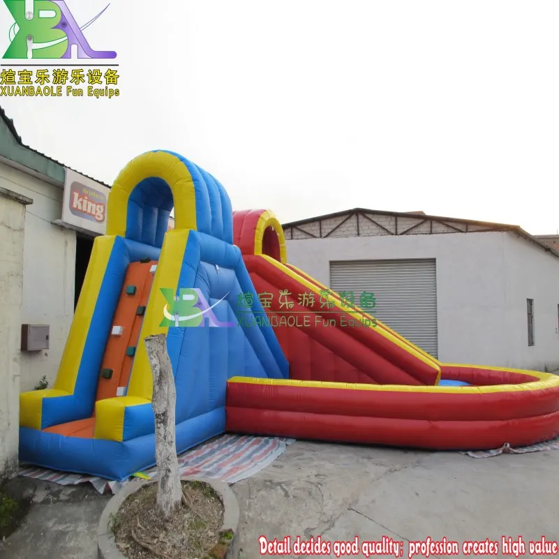 Mall Used Rush Twist Inflatable Water Slide with Small Pool, First Grade Inflatable Water Slides for Parties
