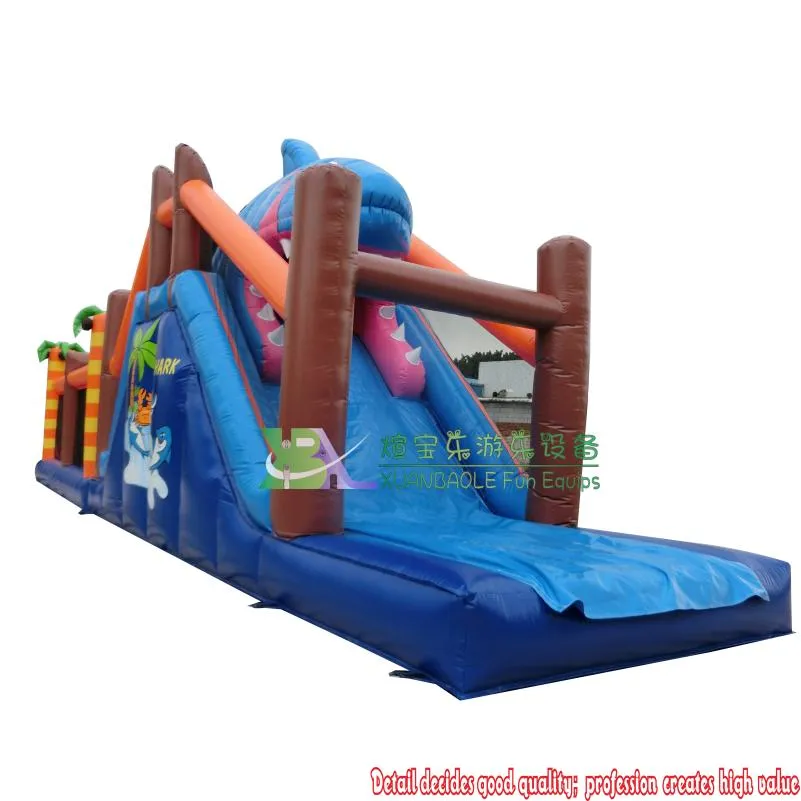 Outdoor Animal Inflatable Shark Challenge Game Obstacle Course for Kids
