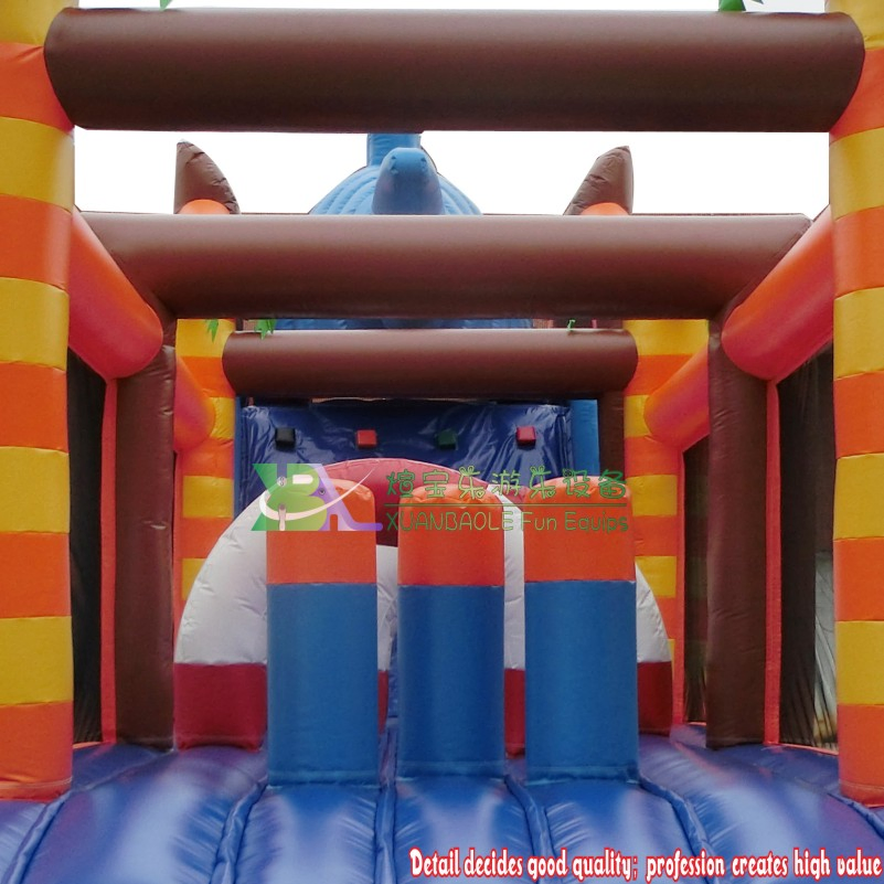Outdoor Animal Inflatable Shark Challenge Game Obstacle Course for Kids