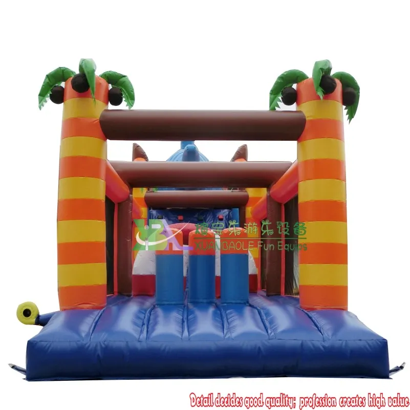 Outdoor Animal Inflatable Shark Challenge Game Obstacle Course for Kids