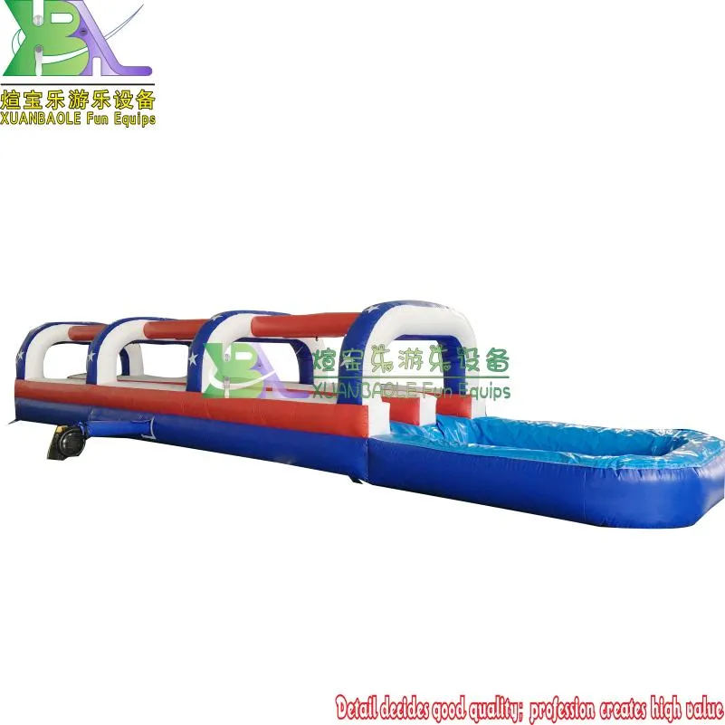 Promotional Inflatable Products Lanes Slip N Slide Inflatable with Water Pool