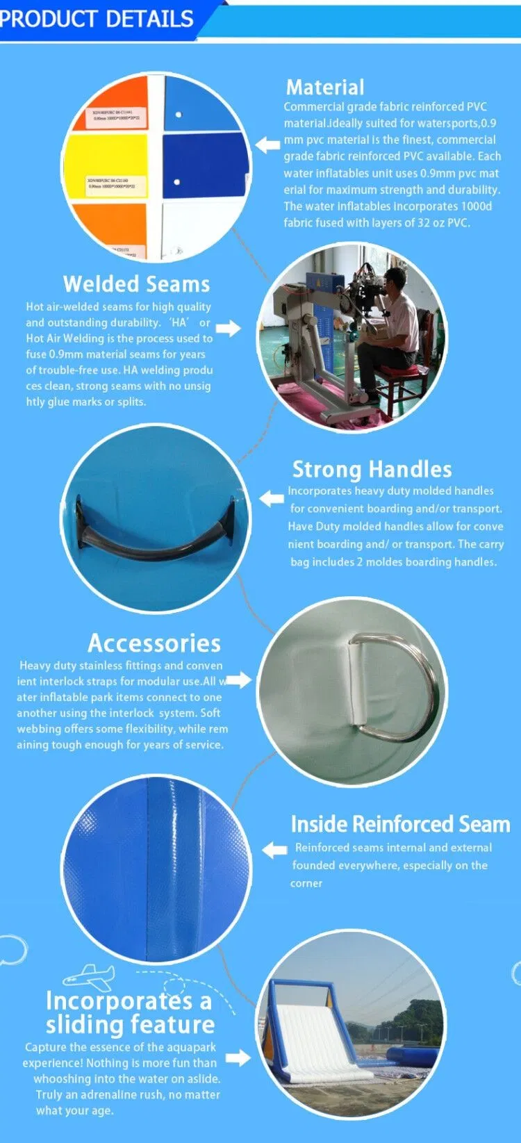 PVC Tarpaulin Inflatable Water Obstacle for Water Park