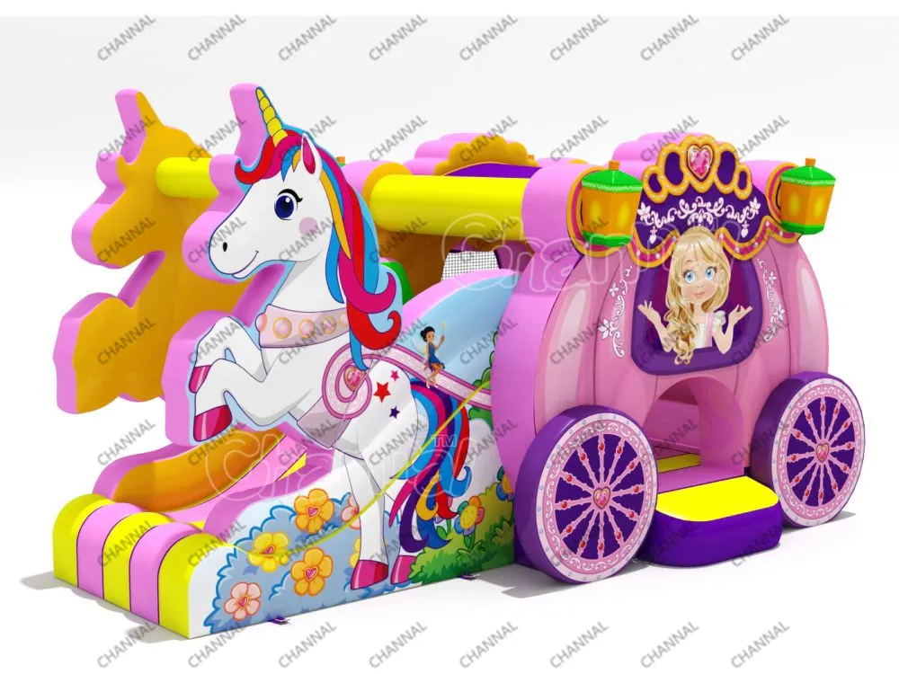 Rainbow Arch Inflatable Bouncers for Children Inflatable Unicorn Bouncing Castle with Slide
