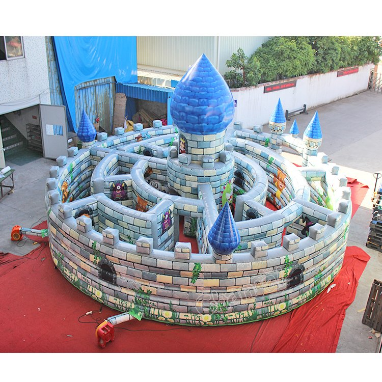 Round Halloween Princess Rescue Haunted Inflatable Maze
